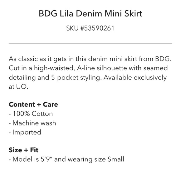 *Brand New* BDG denim skirt - Picture 9 of 9
